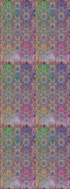 Raster illüstrasyonu. Tarafsız ve gri renklerde Asya tekstil tarzında. Çiçeklerle suluboya desenleri.