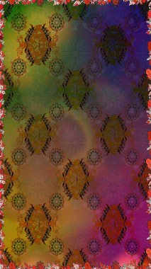 Çiçek izi. Çiçekler suluboya tarzında kahverengi ve yeşil renklerde. Suluboya kusursuz desen.