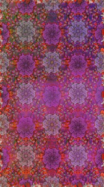 Raster illüstrasyonu. Çiçeğin suluboya çizimlerinin mükemmel deseni. Suluboya kusursuz desen. Eski model. Dekorasyon ve tasarım için güzel bir desen. Moda yazdırma.