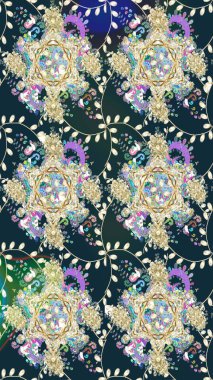 Şirin çiçekler. Raster Moda kumaş deseni. Çizgi çizimi deseni.