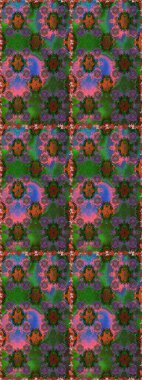 Yeşil ve kahverengi renkli çiçekler. Düz Çiçek Elementleri Tasarımı. Raster illüstrasyonunda kusursuz çiçek deseni. Renkli Bahar Teması Kusursuz Arkaplan.