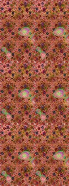 Çiçeksiz desenli arka plan. Renkli Bahar Temalı Kusursuz Arkaplan. Kahverengi ve turuncu renkli çiçekler. Düz Çiçek Elementleri Tasarım Raster illüstrasyonu.