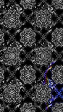 Klasik taslak çizimi. Raster çiçek izi. Çiçekli siyah çizim deseni.