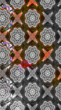 Sevimli çiçek raster deseni. Renkli Bahar Teması eskiz kalıbı. Düz Çiçek Elementleri Tasarımı. Gri renkli çiçekler.