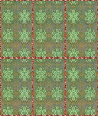 Arkaplan dokusu, duvar kağıdı, yeşil ve nötr renklerde çiçek teması. Kabile sanatı boho baskısı, klasik çiçek arkaplanı. Soyut etnik raster pürüzsüz desen.