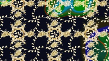 Yumuşak, bahar çiçekleri siyah renklerde. Çiçek ve yapraklı karalama şeklinde Raster çiçek deseni. Raster illüstrasyonu.