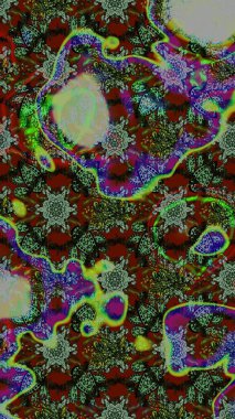 Raster illüstrasyonu. Şatafatlı bahar bahçesi dokusu. Çiçek deseni. Çiçek çizimi arkaplanı.