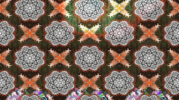 Çiçek desenli çizim. Gri renkli çiçekler. Raster illüstrasyonu. Renkli Bahar Teması eskiz kalıbı. Düz Çiçek Elementleri Tasarımı. Asya tekstil tarzında.