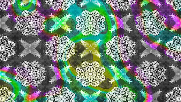 Renkli Bahar Teması eskiz kalıbı. Çiçek desenli çizim. Asya tekstil tarzında. Güzel kumaş deseni. Raster illüstrasyonu. Düz Çiçek Elementleri Tasarımı.