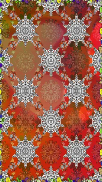 Parmak izi, kumaş, duvar kâğıdı, tekstil için raster dokusu. Renkli grunge, soyut arkaplanı kolonya ve gri çiçeklerle süslüyor. İşlemeli çiçek desenli..