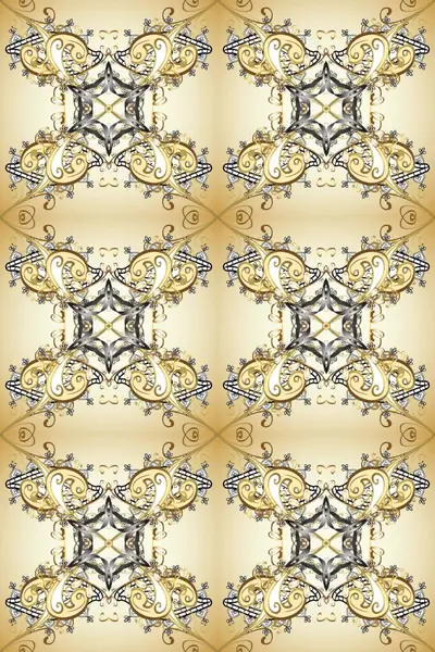 Tarafsız, bej ve gri renklerde altın elementlerle geleneksel altın sarısı desen. Barok tarzında kusursuz bir doğulu süsü..