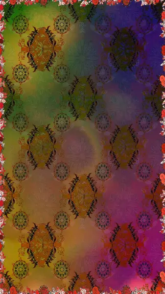 Çiçek izi. Çiçekler suluboya tarzında kahverengi ve yeşil renklerde. Suluboya kusursuz desen.