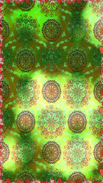 Küçük yeşil çiçeklerle oldukça eski bir besin torbası deseni. Tekstil, kumaş, kapaklar, duvar kağıtları, baskı, naylon, yapıştırma, örgü, dekupaj için çiçeksiz arkaplan.