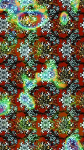 Raster illüstrasyonu. Kahverengi renkli çiçekler. Çizim çiçek deseni duvar kağıdı için kullanılabilir.