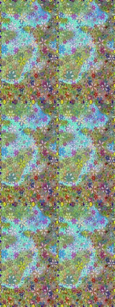 Raster Yumuşak kumaş deseni. Klasik taslak çizimi. Çiçek yeşili ve nötr dikişsiz desen. Raster çiçek izi..