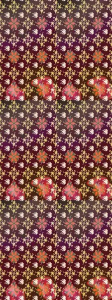 Küçük çiçekte güzel bir desen. Motley illüstrasyonu. Moda baskıları için zarif bir şablon. Kahverengi ve mor çiçekli bahar çiçekleri. Küçük renkli çiçekler..