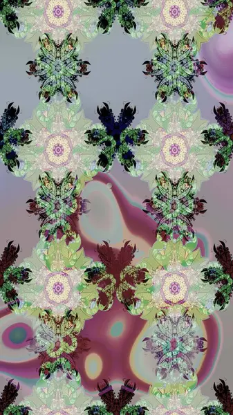 Raster çiçek izi. Çiçek grisi ve nötr çizim deseni. Klasik taslak çizimi.