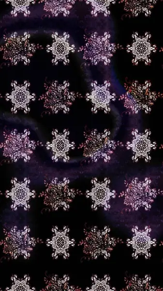 Siyah renkli çiçekler. Raster illüstrasyonunda çiçek deseni çizimi.