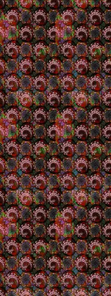 Şatafatlı bahar bahçesi dokusu. Siyah renkli çiçekler. Çiçek deseni. Raster illüstrasyonu. Siyah renkte çiçek çizimi.