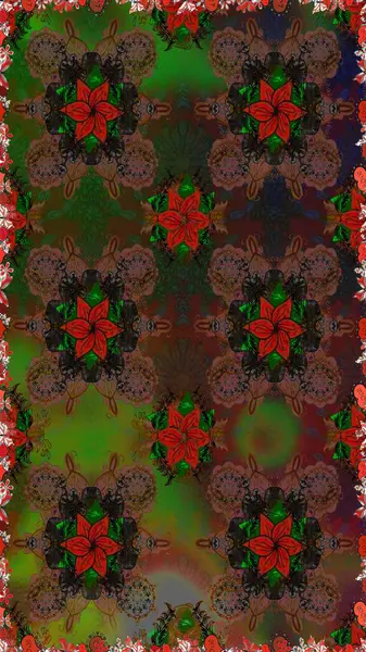 Raster çiçekleri klasik tarzda çizilmiş. Yumuşak, bahar çiçekleri kahverengi ve gri renklerde. Çiçekli, pürüzsüz bir desen. Raster illüstrasyonu.