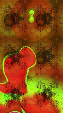 Raster Güzel kumaş deseni. Raster suluboya deseni, narin çiçekler, kahverengi çiçekler, tebrik kartı şablonu..