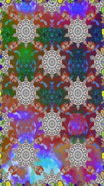 Raster düz çiçekleri pürüzsüz desen. Hediye ambalaj kağıdı, tebrik kartları, posterler ve pankart tasarımı. Gri renkli çiçekler.