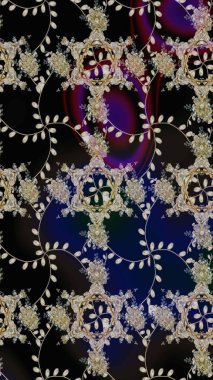 Düz Çiçek Elementleri Tasarımı. Çiçeksel fantezi tasarımı ve parlak bir arka plan çizimi. Renkli Bahar Teması çizim şablonu.