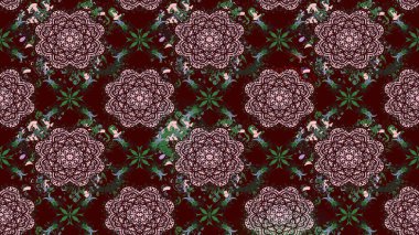 Raster illüstrasyonu. Kahverengi renkte kahverengi papatya deseni. Kahverengi renklerde.