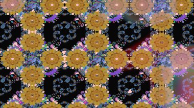 Şatafatlı bahar bahçesi dokusu. Raster illüstrasyonu. Flower eskiz arka planı. Çiçek deseni.