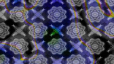 Renkli Bahar Teması eskiz kalıbı. Asya tekstil tarzında. Düz Çiçek Elementleri Tasarımı. Çiçek desenli çizim. Gri renkli çiçekler. Raster illüstrasyonu.