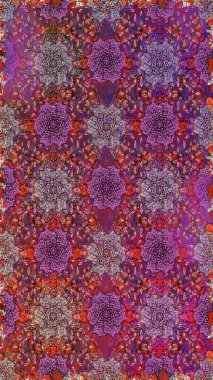 Renkli Bahar Temalı Kusursuz Arkaplan. Raster illüstrasyonu. Karalama çiçeği. Güzel kumaş deseni. Düz Çiçek Elementleri Tasarımı. Zentangle soyut çiçekleri.