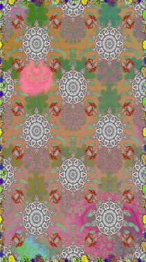 Güzel çiçek deseni. Renkli Bahar Temalı Kusursuz Arkaplan. Düz Çiçek Elementleri Tasarımı. Gri renkli çiçekler.