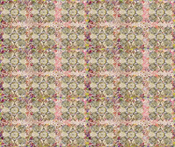 Süslü dantel iz sürücü. Duvar kâğıdı için altın süslü bir illüstrasyon. Bej renkli geleneksel Arapça dekor. Doğu tarzında klasik tasarım öğesi. Çiçekli süslemeli, pürüzsüz bir desen..