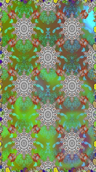 Yeşil renkli çiçekler. Elle boyanmış suluboya, kusursuz çiçekler ve bitkiler..