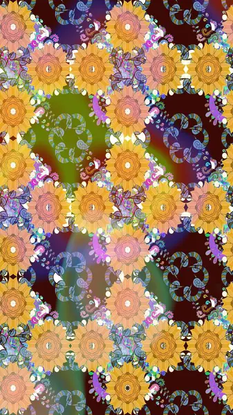 Küçük çiçekteki sevimli çiçek deseni. Kahverengi renkte çiçekler.