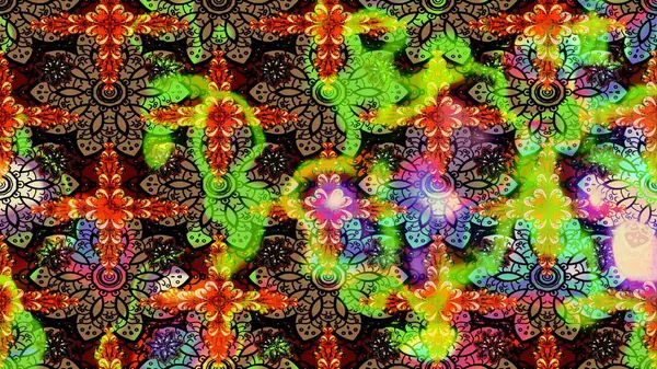 Düz Çiçek Elementleri Tasarım Raster illüstrasyonu. Çiçekli çiçek deseni, suluboya. Yeşil renkli çiçekler. Renkli Bahar Teması Eskiz Şablonu.