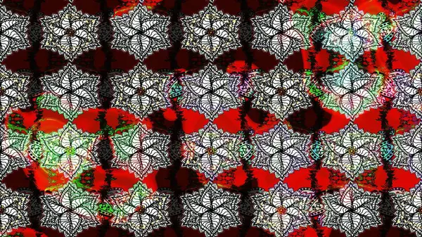 Yapraklı çiçekler ve papatya çiçekli siyah renkte papatyalar. Eskiz arkaplan modeli. Raster - stok.