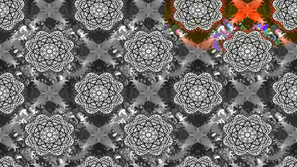 Taslak desenli, modaya uygun kumaş deseni. Şirin çiçek elementleri. Düz Çiçek Elementleri Tasarımı. Renkli Bahar Teması eskiz kalıbı. Raster illüstrasyonu.