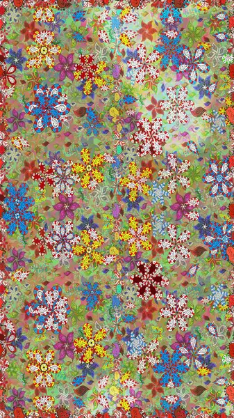 Tarafsız ve yeşil renklerde şirin tekstil tarzında. Çiçek duvar kâğıdı. Raster illüstrasyonu. Renkli, pürüzsüz desen. Çiçek arka planı.