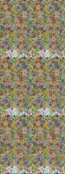 Raster illüstrasyonu. Renkli Bahar Temalı Kusursuz Arkaplan. Düz Çiçek Elementleri Tasarımı. Kusursuz desenli, modaya uygun kumaş deseni. Şirin çiçek elementleri..