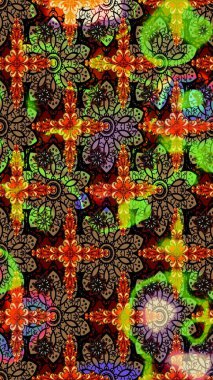 Siyah renkte güzel bir tekstil. Raster illüstrasyonu. Suluboya çiçekli çiçek deseni.