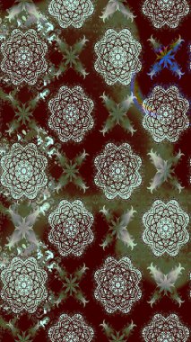 Renkli çizim kalıbı. Kahverengi renkli şirin tekstil. Raster illüstrasyonu. Çiçek arkaplan. Çiçek duvar kağıdı.