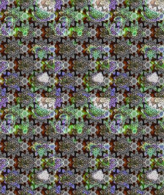 Tekstil için figür. Yapraklı çizim şekli. Şirin, zarif çiçekler Raster illüstrasyonu. Davetiye ve kartpostal tasarımı için dekoratif çiçek unsurları. Poster veya kapak için arkaplan.