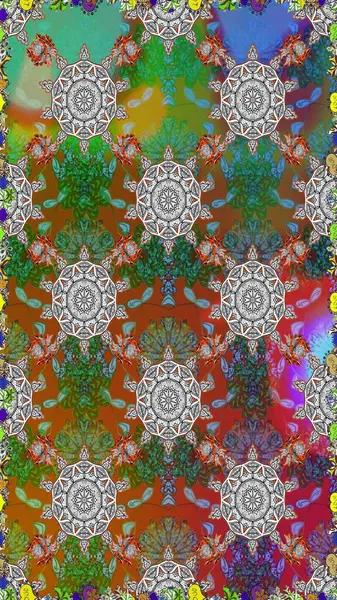 Hediye ambalaj kağıdı, tebrik kartları, posterler ve pankart tasarımı. Kahverengi ve yeşil renkli çiçekler. Raster düz çiçekleri pürüzsüz desen.