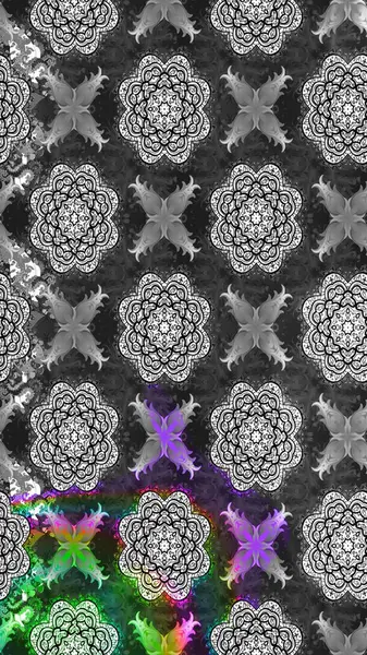 Gri renkli çiçekler. Raster illüstrasyonu. Çizim çiçek deseni duvar kağıdı için kullanılabilir.