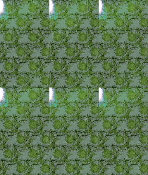 Renkli Yaz Temalı eskiz kalıbı. Yeşil ve gri renkli çiçekler. Düz Çiçek Elementleri Tasarımı. Raster illüstrasyonunda çiçek deseni çizimi.