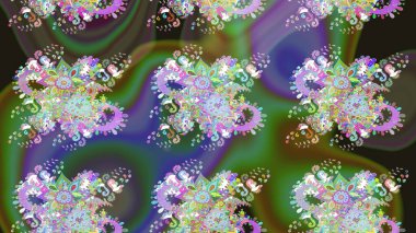 Süslü kumaş deseni. Raster deseni. Çiçekli çiçek deseni, suluboya..