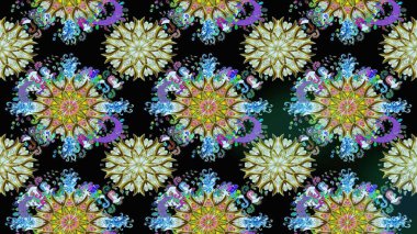 Vadinin çiçekleri siyah ve nötr renklerde. Raster dikişsiz çiçek deseni.