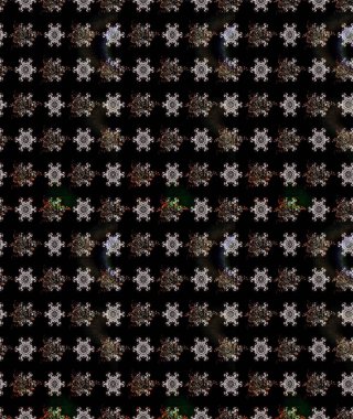 Çiçek süslemeli çizim deseni. Siyah renkli çiçekler. Raster illüstrasyonu.