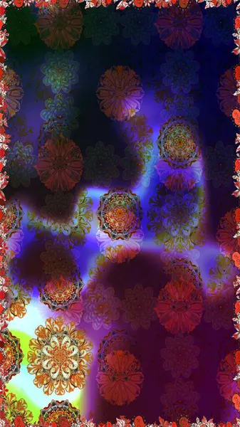 Kusursuz dekoratif arka plan, çiçek mandala. Raster illüstrasyonu. Kahverengi renklerde. Çiçek..